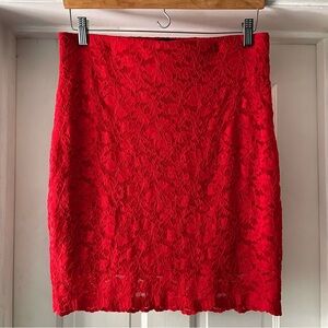 Express Red Lace Mini Skirt